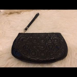 COACH Wristlet / Clutch Med Black Patent Leather